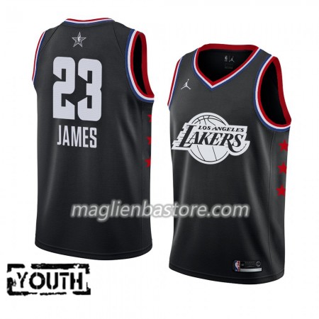 Maglia Los Angeles Lakers LeBron James 23 2019 All-Star Jordan Brand Nero Swingman - Bambino